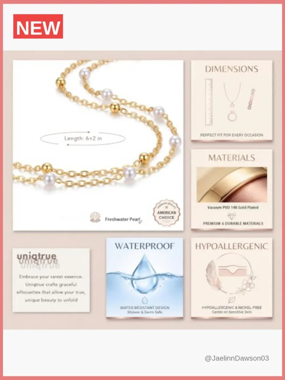 14K Gold Plated Pearl Bracelets Set Dainty Stackable Chain Bracelet for Women